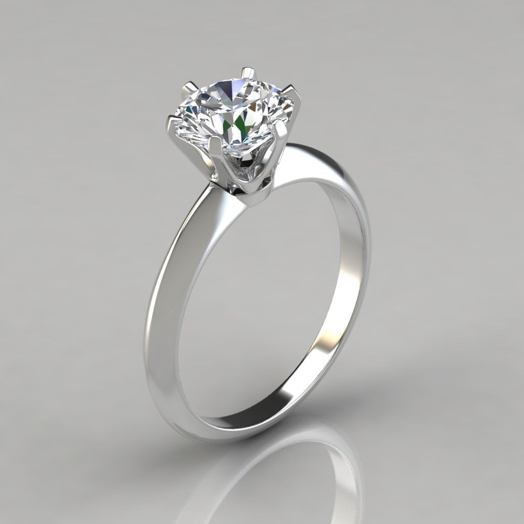 Six Prong Round Solitaire Engagement Ring 4 CT | Forever Moissanite